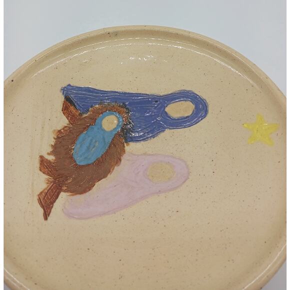 Art Pottery Bowl Christmas Nativity Scene Joesph Mary Jesus Linda Loo Studio - Picture 4 of 12